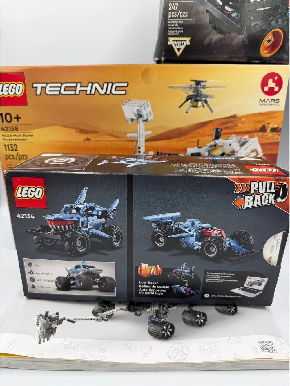 BOX ONLY LEGO NASA Mars Rover (42158) Monster Jam (42135), Love Racer (42134)